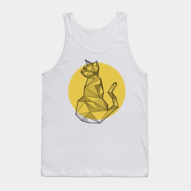 Cat Geometric Tank Top by alcateiaart